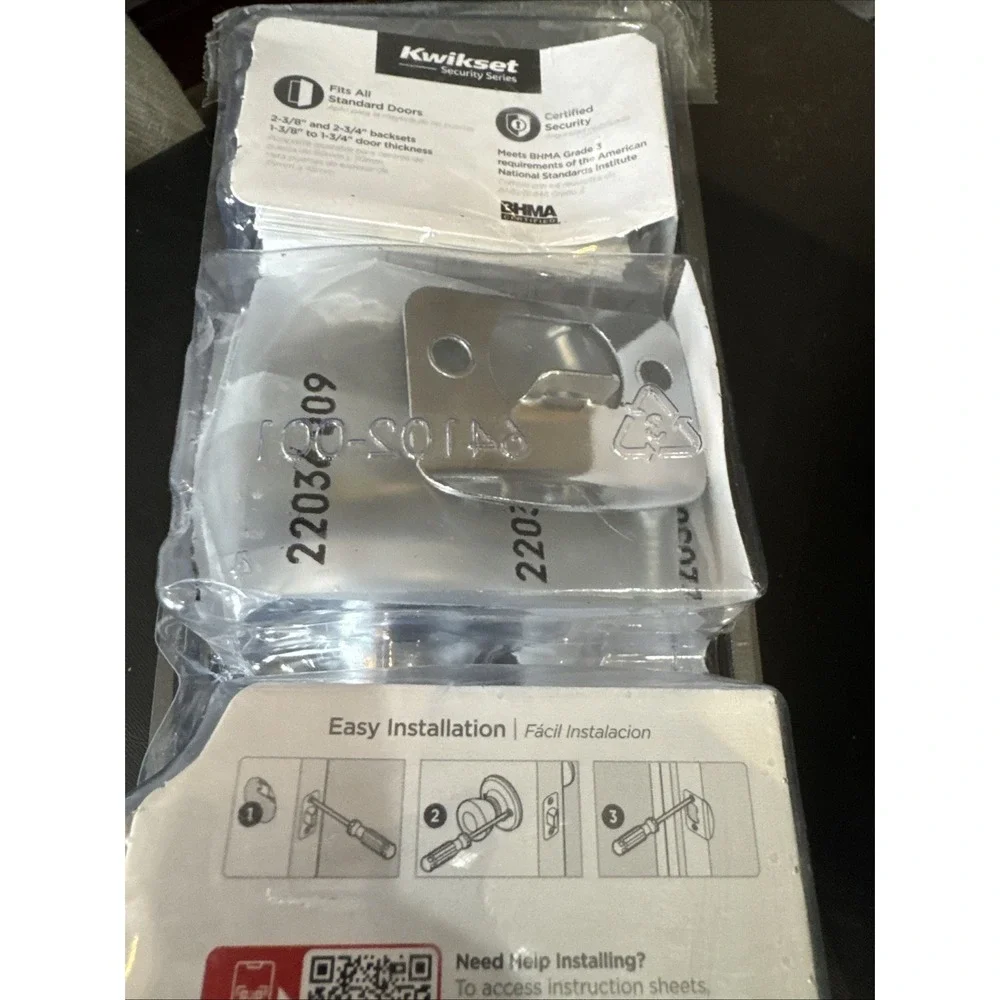 Kwikset Tylo Satin Chrome Bed/Bath Door Knob with Lock 309t 26d Cp V1